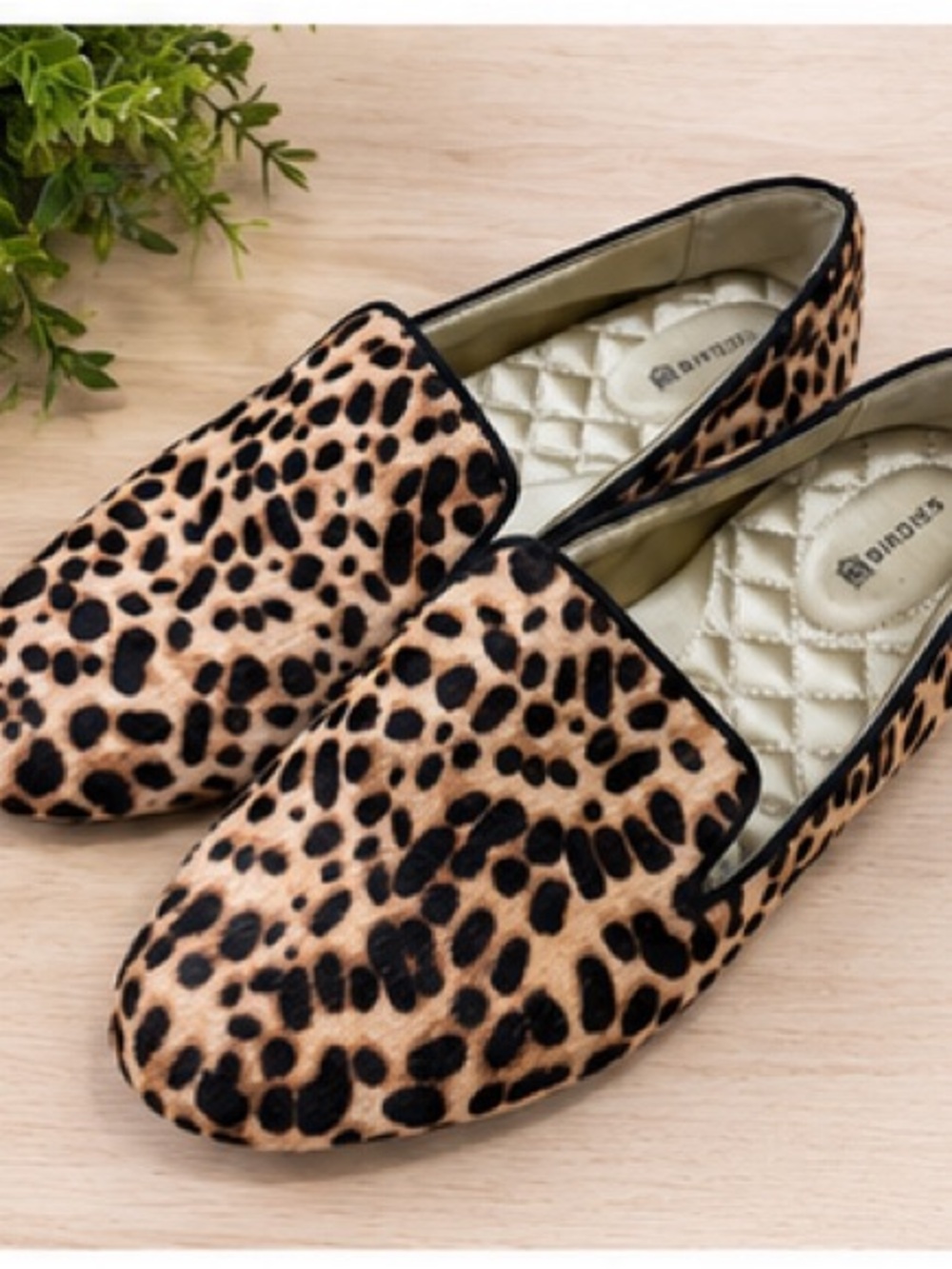 Birdies Leopard Print Haircalf Loafers Flats Size 10